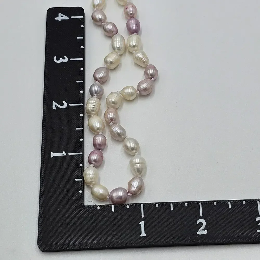 Pastel Pink White Faux Pearl Flapper Opera Necklace GSJ 63